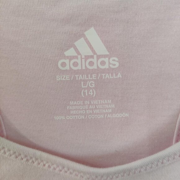Adidas Love Girls Pink Sleeveless Tank Top Shirt Large NWT - Picture 4 of 4